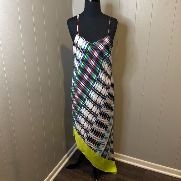 Laundry by Shelli Segal Women’s 8 Strap Maxi Dress Asymmetrical Abstract Pattern - Picture 1 of 9